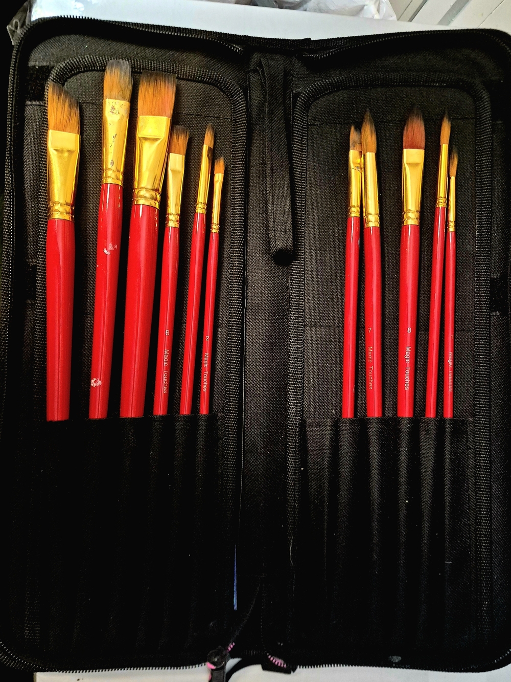 Mont Marte Artist Paint Brush Set With Zippered Travel Wallet Case Zipper Broken